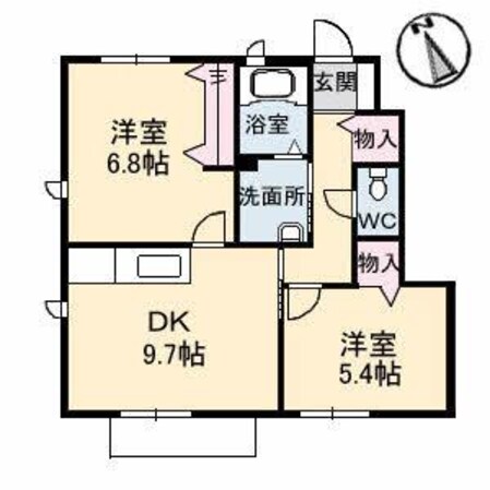 瀬野駅 徒歩9分 2階の物件間取画像